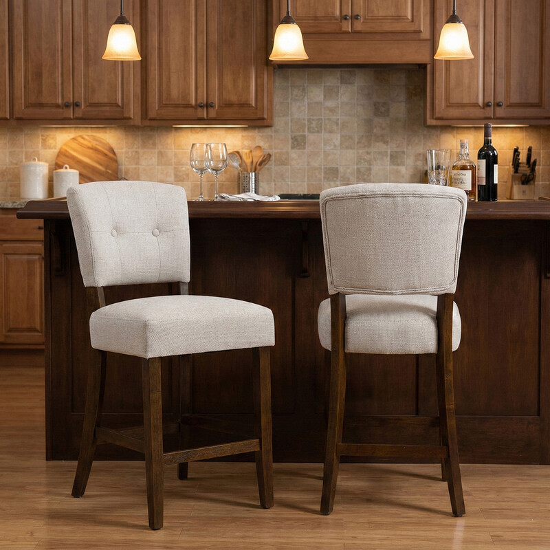 Bar Stool Oakridge Light Grey/Walnut