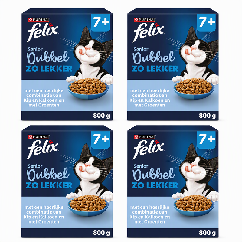 Felix Double saveur Senior Poulet et dinde*4