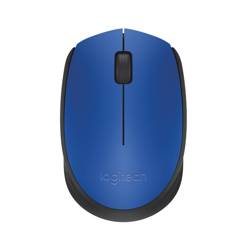 Logitech M171 Souris sans fil - 2,4 GHz, Suivi optique, Utilisation pour droitiers et gauchers, Pile de 12 mois, Récepteur USB pour PC/Mac/ordinateur portable - Bleu/Noir