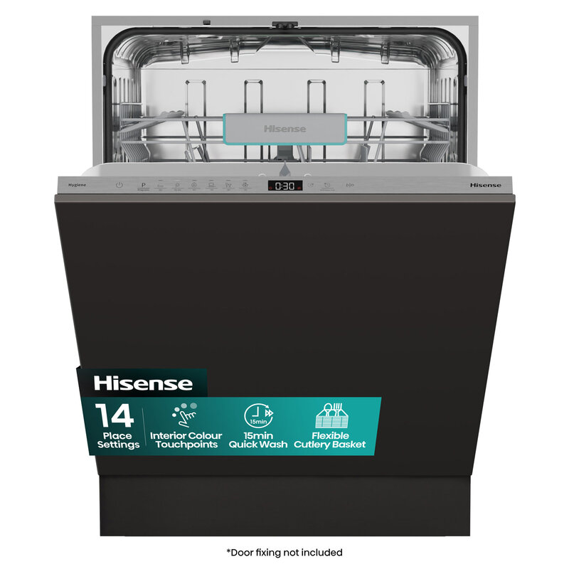 Hisense Built-In Full Size Dishwasher - 14 Place Settings - Silver - Image 5