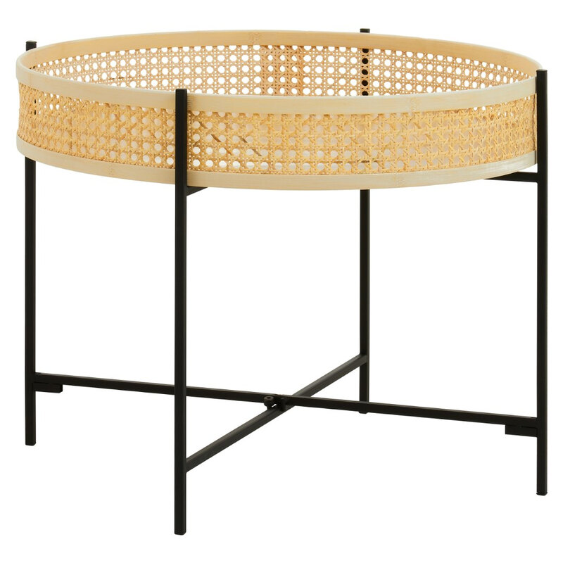 Coffee Table Depok Round Rattan/Black