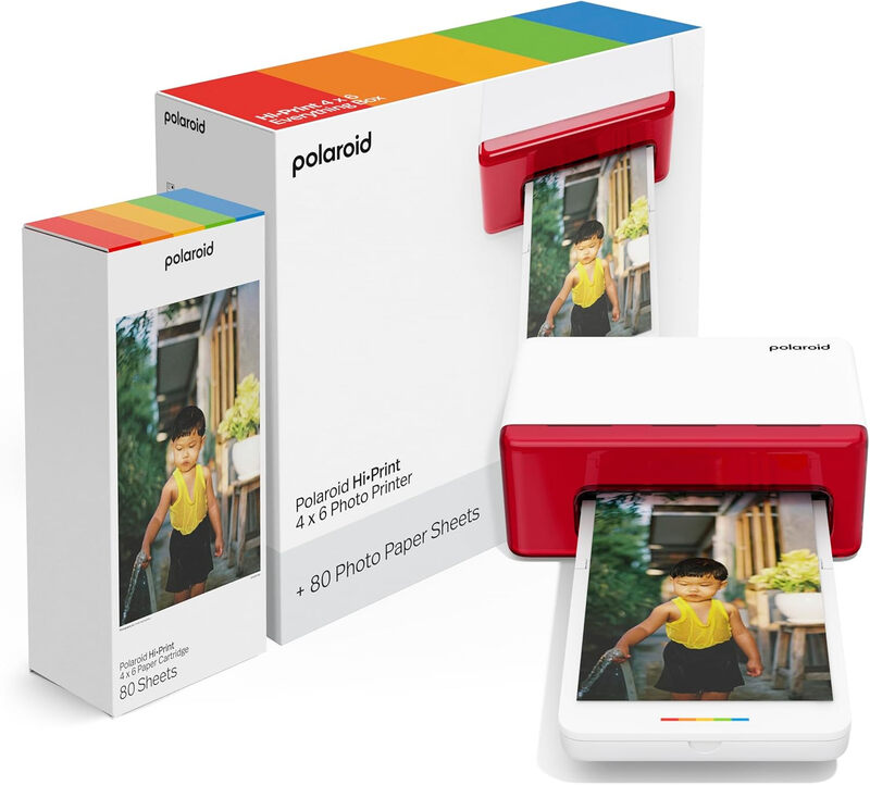 Hi-Print Bluetooth 4x6 Photo Printer + Photo Paper Bundle (80 Sheets Included)