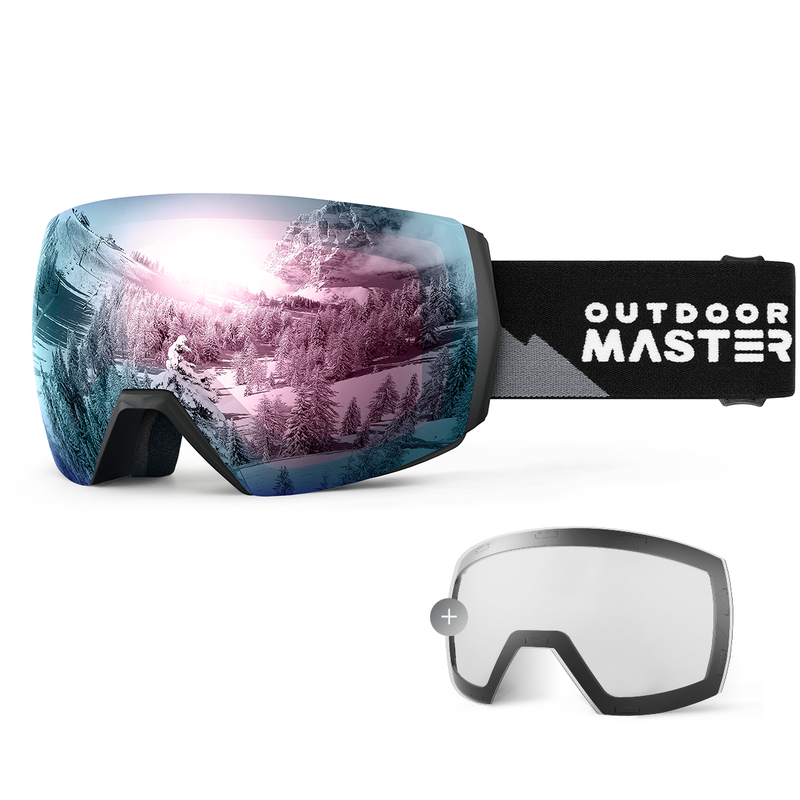 ULTRA Ski Snow Goggles + Lens Bundle for Men&Women-Grey Frame Grey Lens with Revo Pin
