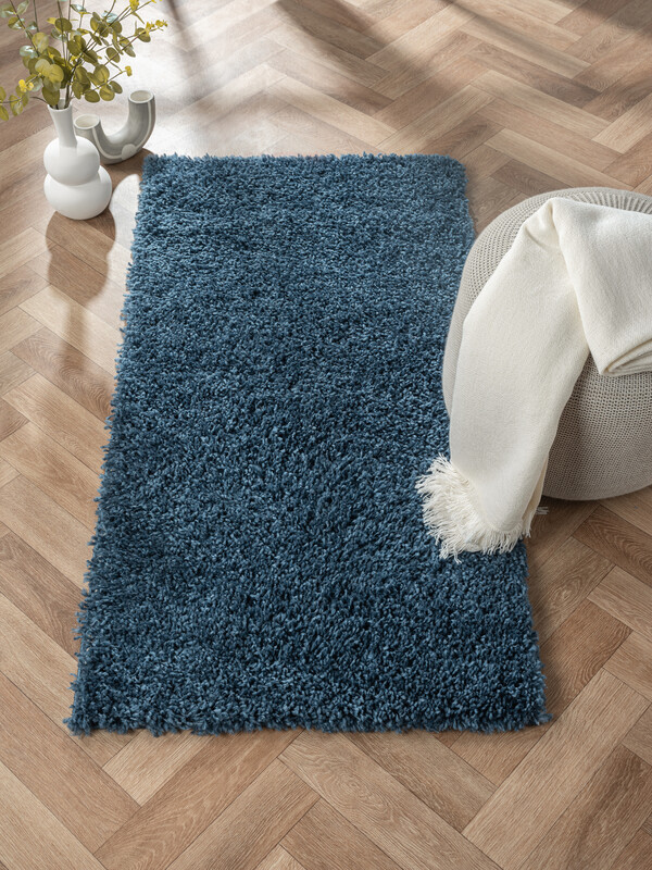 My Flair Teppich "My Shaggy" rechteckig dunkelblau 140 x 70 cm