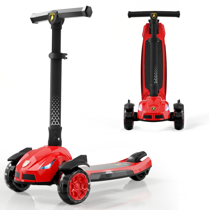 3 Wheel Kids Scooter for Ages 6-12, Light Up Wheels Kick Scooter with Sturdy Deck, 33