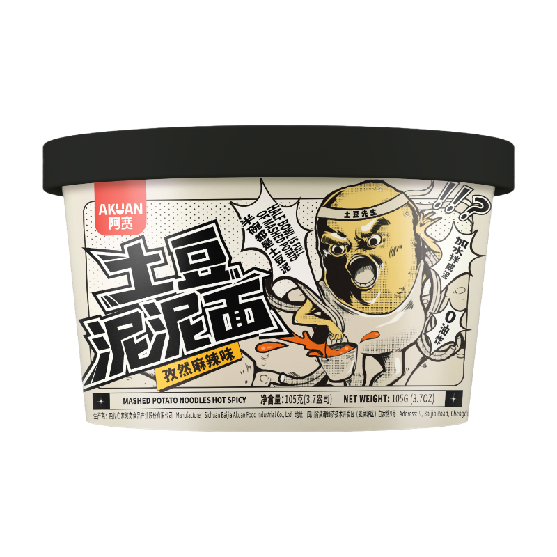 A Kuan Mashed Potato Noodles Hot Spicy Flavor (Bowl) 105g