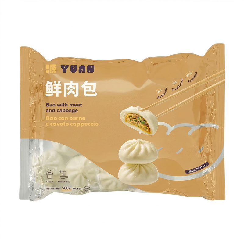 Yuan knoedels in goudstaafvorm met vlees en kool 500 g