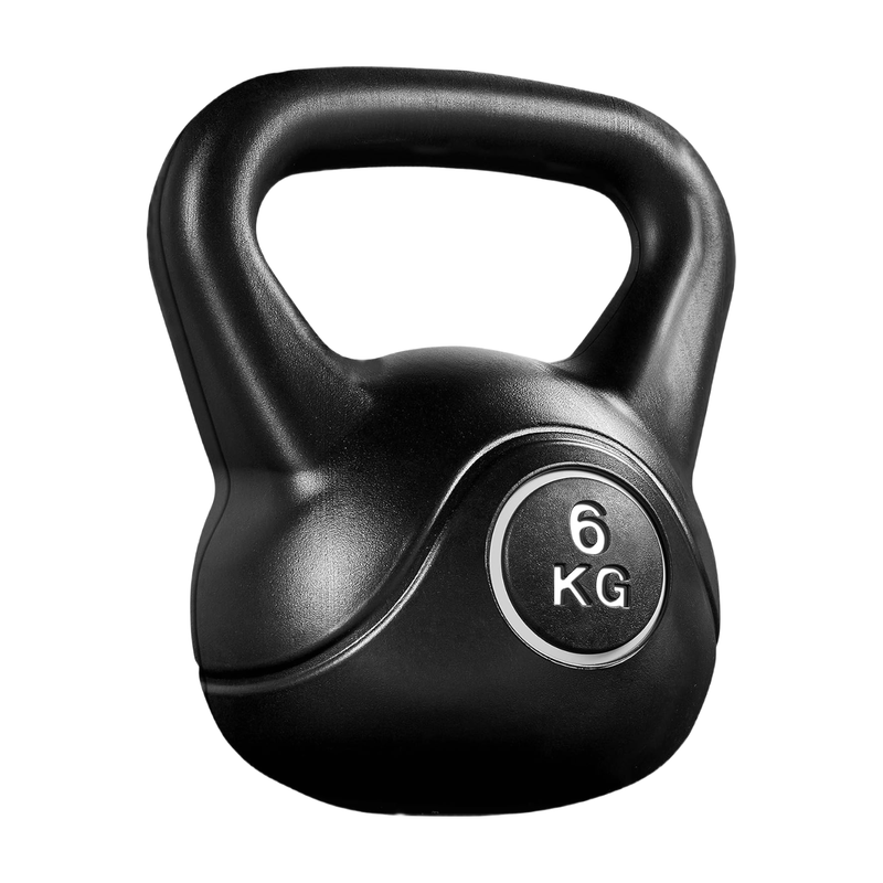 Yaheetech 6kg Kettlebell HDPE-beschichtet Kettle Bells für Home Gym Fitness Workout Bodybuilding Weight Lifting Schwarz