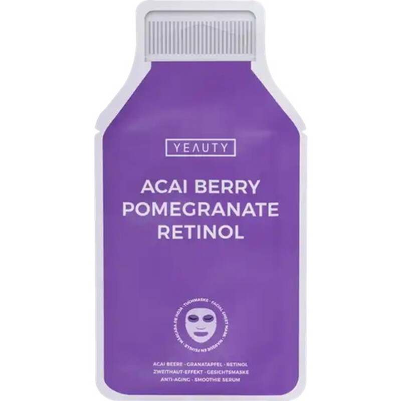 YEAUTY Tuchmaske Smoothie Acai Berry-Pomegranate-Retinol