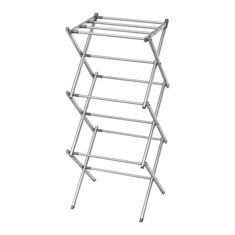 BLACK + DECKER Grey Extendable Compact Clothes Airer