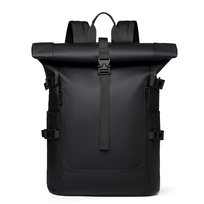 Waterafstotende Laptoprugzak met Roltop 15,6 Inch Multistrip Casual Rugzak Grote Capaciteit Daypack voor Werk Fietsen Stedelijk Reizen