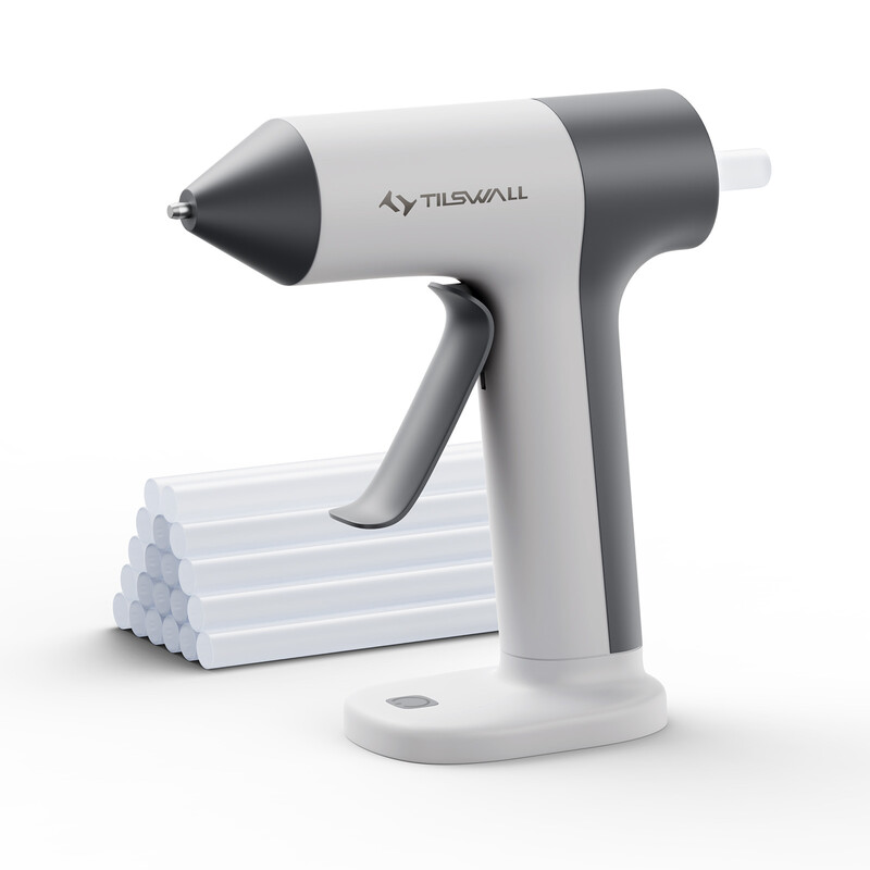 Hot Glue Gun Cordless - Tilswall Cordless Hot Glue Gun with 30s Fast Preheating, 2000