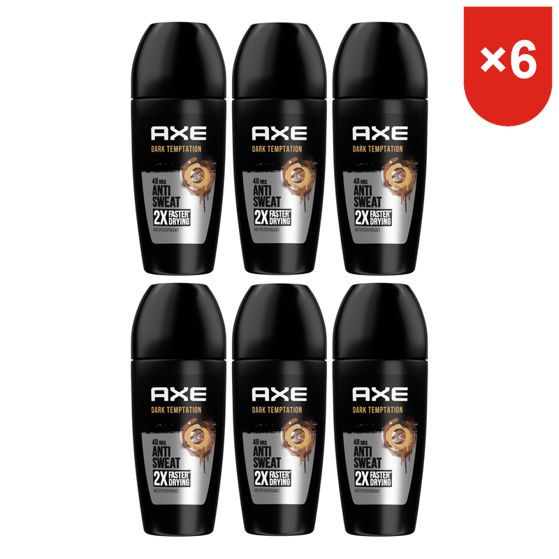 AXE Déodorant roll-on - Dark Temptation Dry 50 ml (Lot de 6)