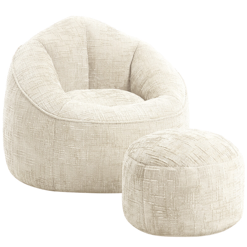 GTIMEX Zitzak, Lazy Sofa Gaming Zitzak met Voetenbank, 97 x 93 x 77 cm, Statische draagcapaciteit: 135 kg, Zacht en veerkrachtig, met korrelig traagschuimvulling, met voetenbank 50 x 50 x 35 cm, Bankstoel voor volwassenen en kinderen, voor slaapkamer, kan