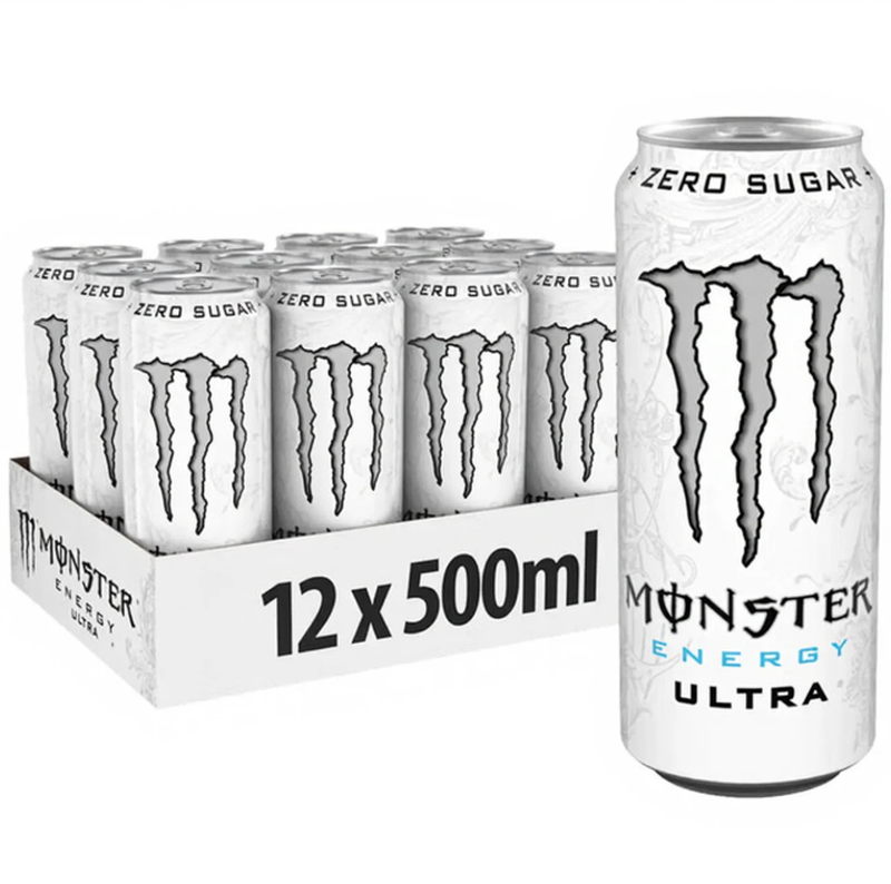 MONSTER ENERGY Ultra Blanc Boisson Énergisante Sans Sucre 12 x 500 ml