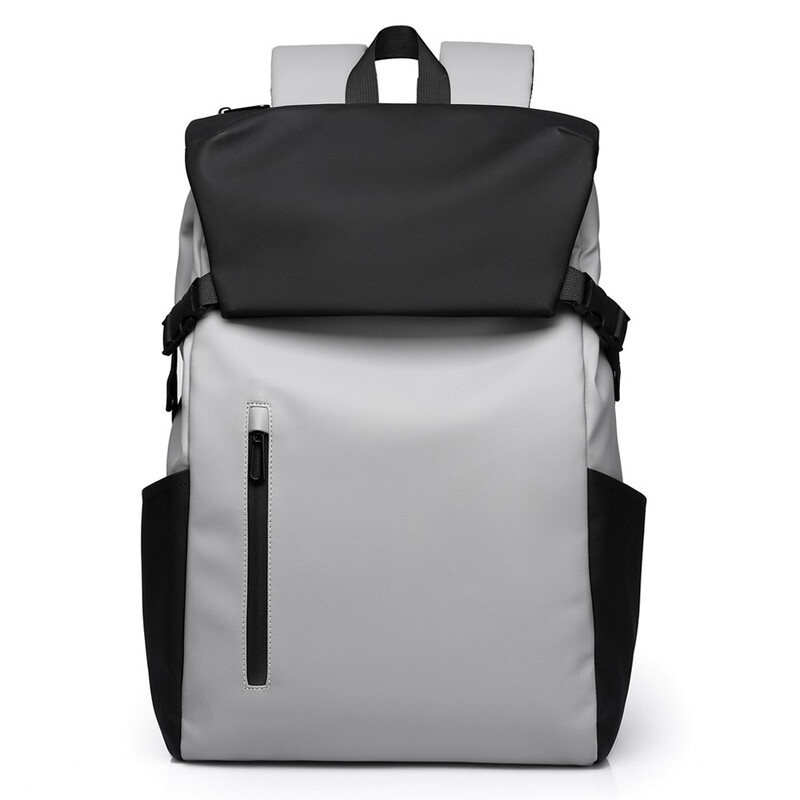Color Block Flip Rugzak, 15,6 Inch Laptoprugzak, Waterafstotende Slijtvaste Dagrugzak Voor Heren Dames School Stad Commute Reizen