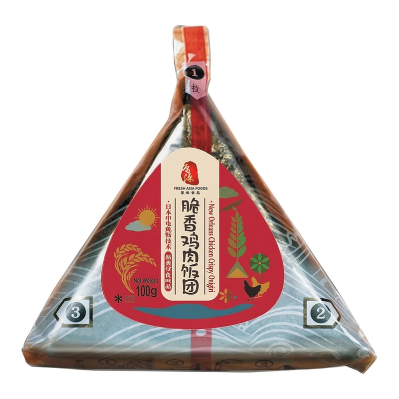 FRESHASIA New Orleans-Art knuspriges, herzhaftes Hähnchen-Onigiri 100 g