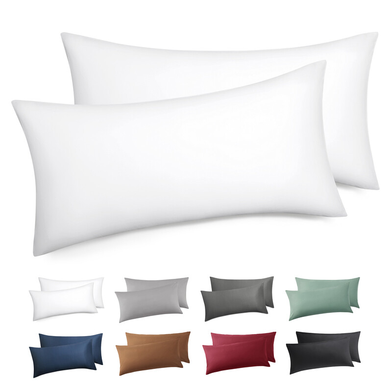 Kissenbezug 80x80 2er Set - 90% Baumwolle Kopfkissenbezug 80x80, Kissenbezüge mit Reißverschluss, Oeko-TEX, Kissenhülle - Weich Atmungsaktiv und Langlebig für Bett Sofa, Weiß