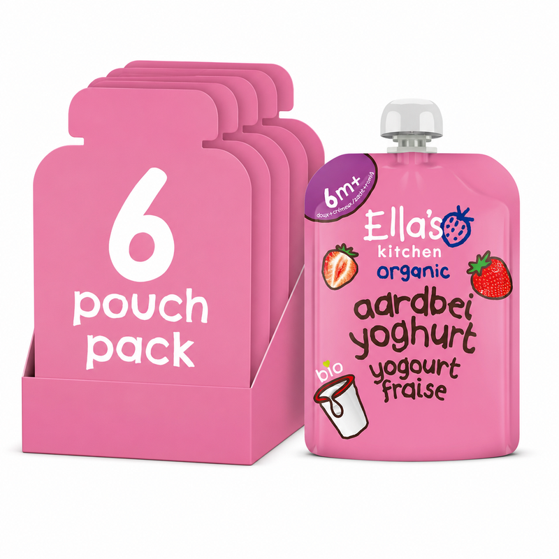 Ella's Kitchen 6+M Griekse Stijl Aardbeienyoghurt 90 g x 6