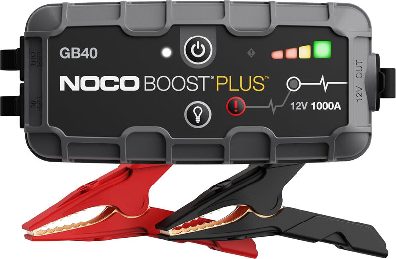 NOCO Boost GB40 1000 A UltraSafe Tragbare Starthilfe Powerbank, 12 V Lithium-Akku mit Starthilfekabeln, Tragbares Ladegerät für Benzin bis zu 6,0 L & Diesel bis zu 3,0 L