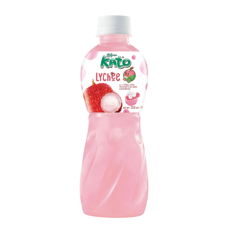 KATO Lychee Flavoured Drink with Nata de Coco 320ml | Real Fruit Juice