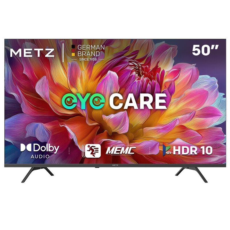 METZ UHD 50 Inch (127cm) Smart TV, 50MUF7000Z, HDR10, Dolby Vision & Atmos, MEMC, Lage Blauwlicht, Google TV, Googlecast, Tuner DVB-T/T2/C/S/S2