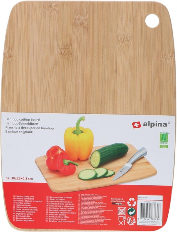 Alpina bamboe snijplank - 30 x 23 cm, natuurlijk