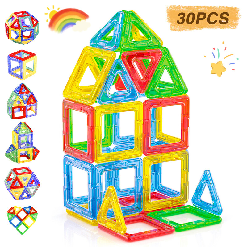 36PCS Magnetic Tiles Mini Car Building Set, Entry-Level STEM Educational Toy, Strong
