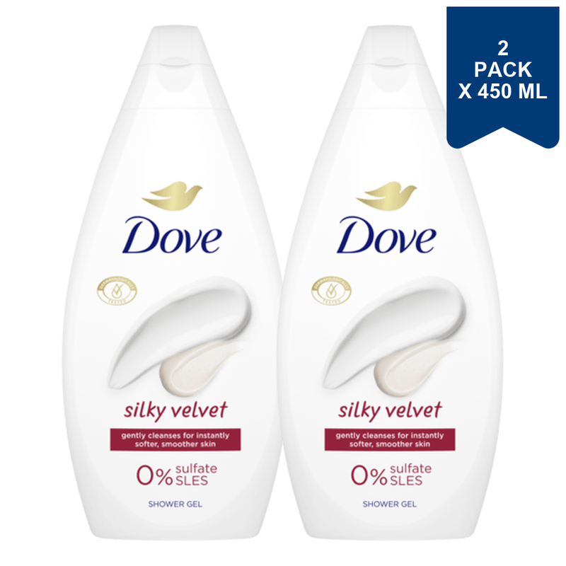 Dove douchegel Silky Velvet 450 ml (2-pack)