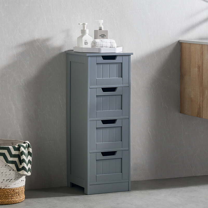 Bath Vida Bathroom Storage Unit Priano 4 Drawers Grey