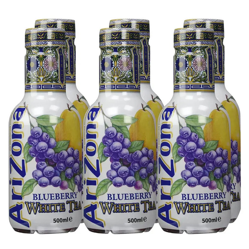 AriZona Blueberry White Tea Weißer Tee mit Blaubeere 6 x 0,5 L