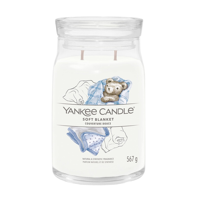 Yankee Candle: Soft Blanket Signature Large Jar - Zarte Wohlfühl-Duftkerze für ein gemütliches Zuhause