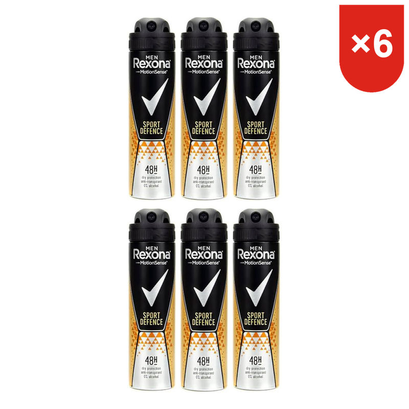 Rexona M Spray corporel Max 150 ml Sport defence (Lot de 6)