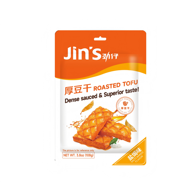Jin Zai Roasted Tofu Snack Salty Baked Flavor 108G