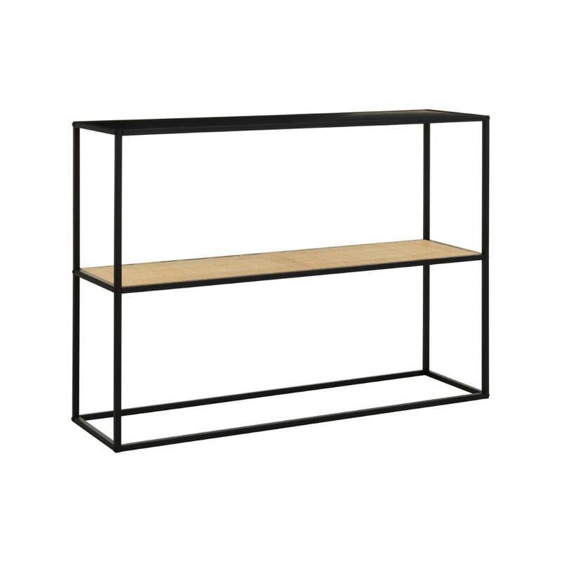 Console Table Depok Black/Rattan