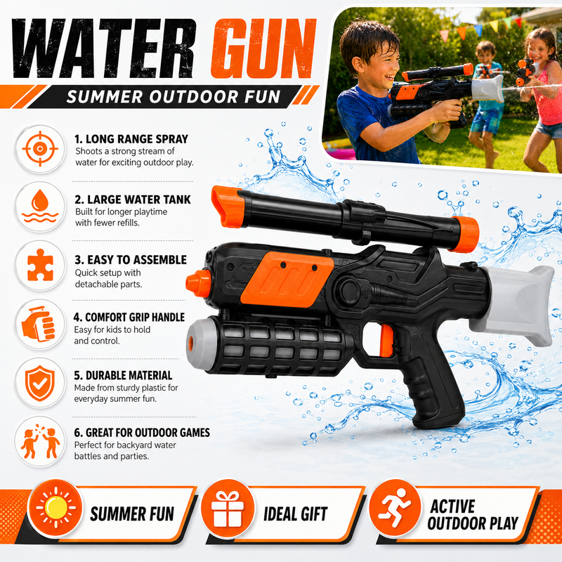 Upgraded version Water gun, continuos electric emission