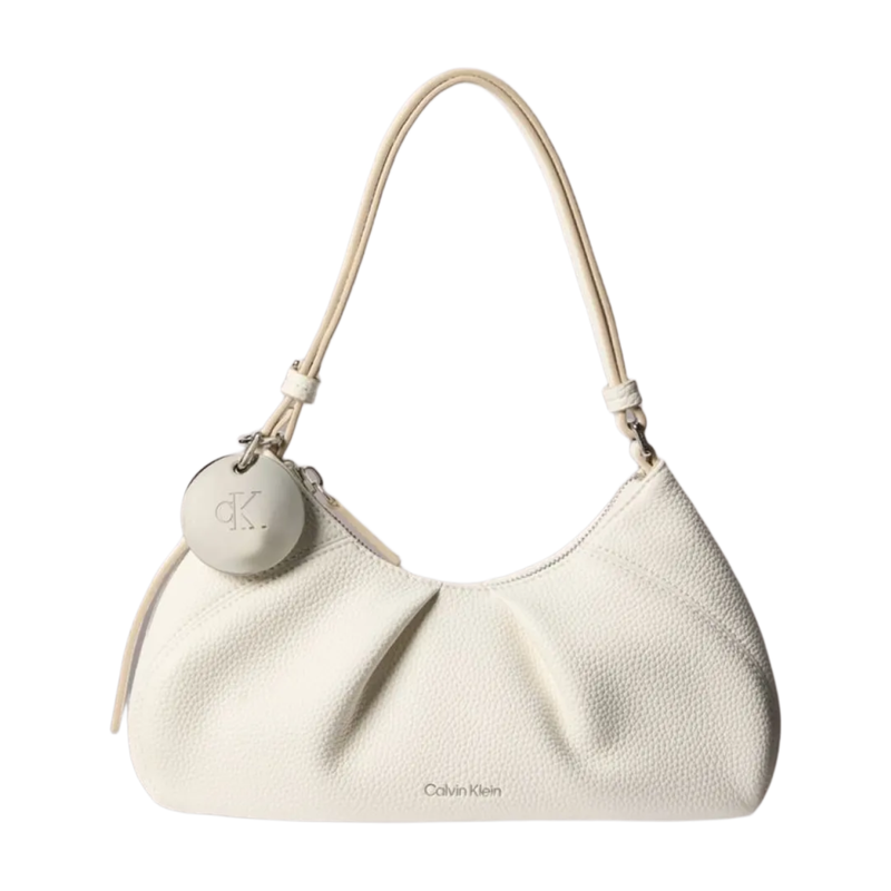 Calvin Klein Monogram Charm Shoulder Bag - White Alyssum