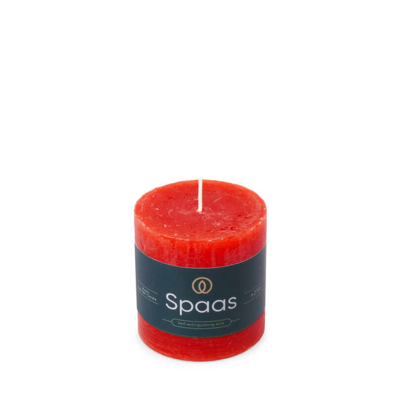 Pillar Candle Rustic Unscented Red D:7xH:7cm