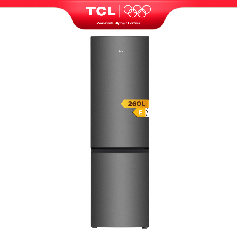TCL Kühlgefrierkombination 260 L, Kühlteil 187 L, Gefrierteil 73 L, Frischezone, Wechselbare Tür, Verstellbare Füße [Energieeffizienzklasse …