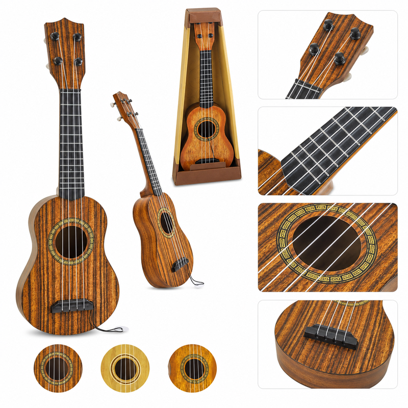 43 cm Kinder-Spielzeugukulele, Zufallsdesign, 1 Stück, musikalisches Rollenspiel
