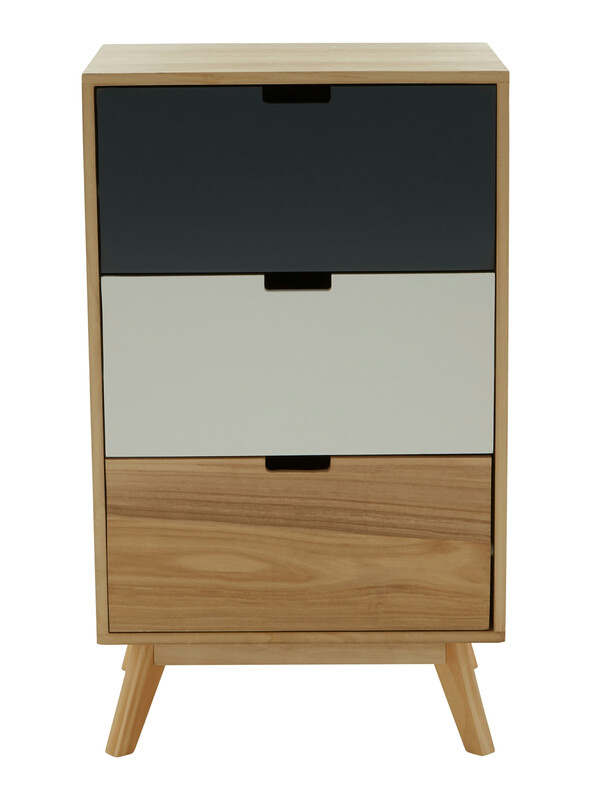 Drawer Chest Watson 3 Drawer Natural/Grey/White