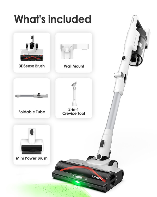 Tineco Pure ONE A50S Plus draadloze steelstofzuiger, Flexibel, 70 min, 3DSense krachtborstel, PureCyclone technol. 1 L stofbak, 185 W zuigkracht voor grof vuil & dierenhaar