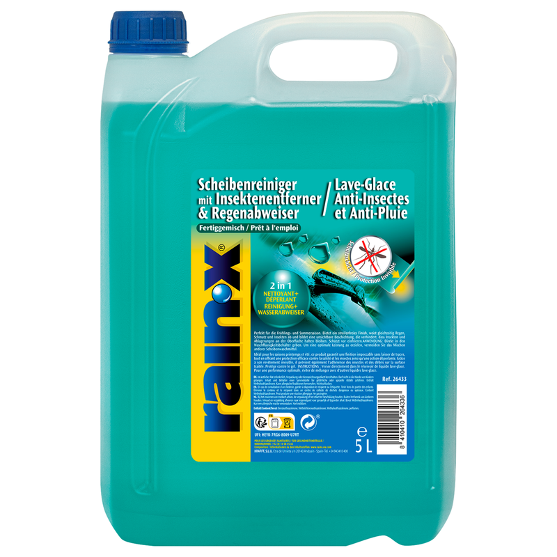 Rain-X Lave-glace avec Anti-insectes & Anti-pluie - 5 L