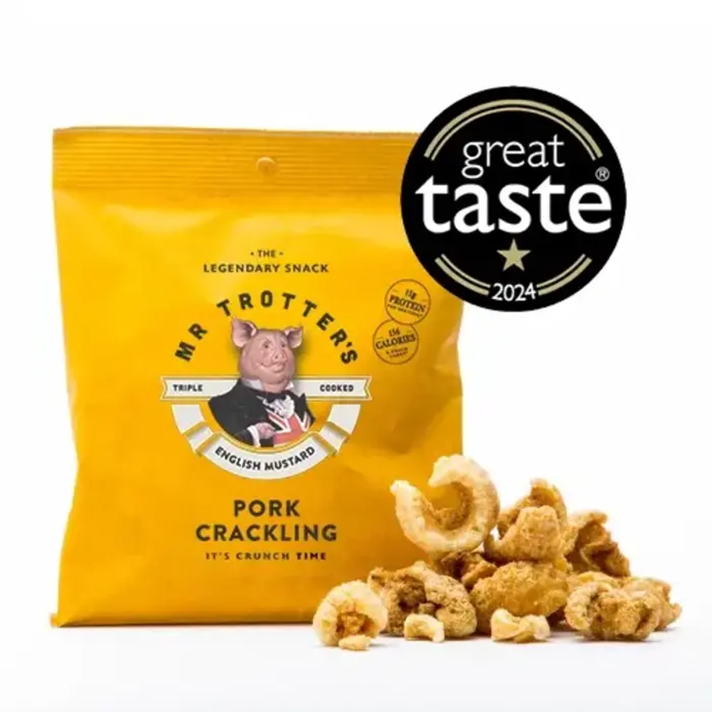 Mr Trotter's Light English Mustard Pork Crackling 30G