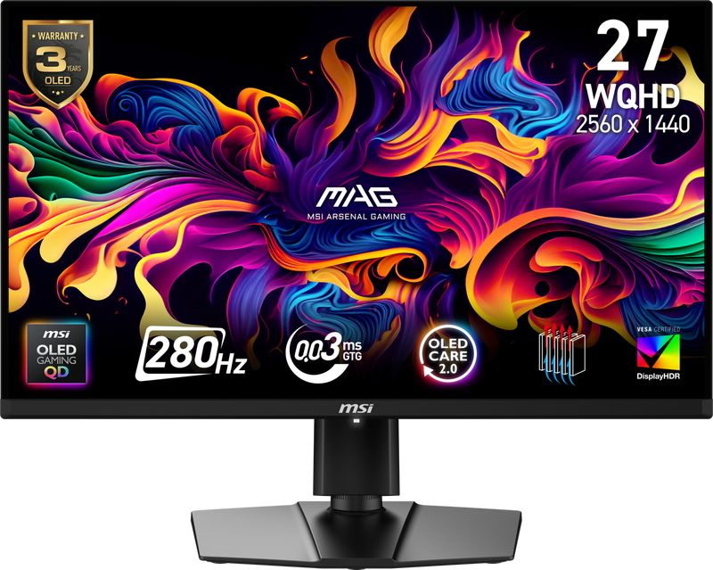 MAG 271QP QD-OLED X28 27" QHD QD-OLED 280Hz 0.03ms Gaming Monitor