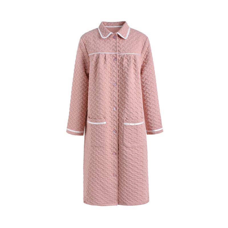 IZURIA Rosa langärmeliger Bademantel mit Revers, Größe S