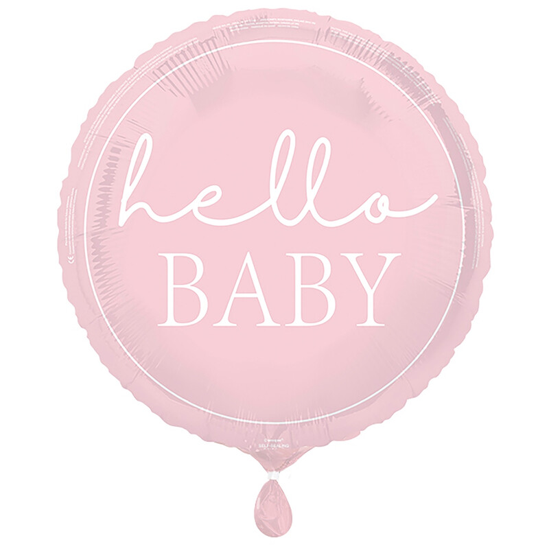 Unique Hello Baby Foil Balloon, Pink, 45cm