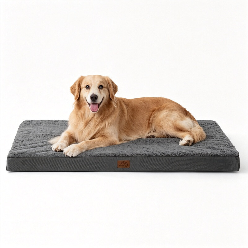 Bedswe Orthopädisches Hundebett für große Hunde: Flauschige, waschbare Hundematratze in Dunkelgrau 104x74x9 cm