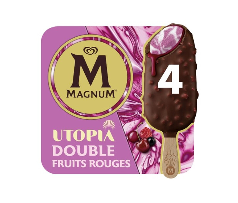 MAGNUM Glace Bâtonnet Double Fruits Rouges x4 284g