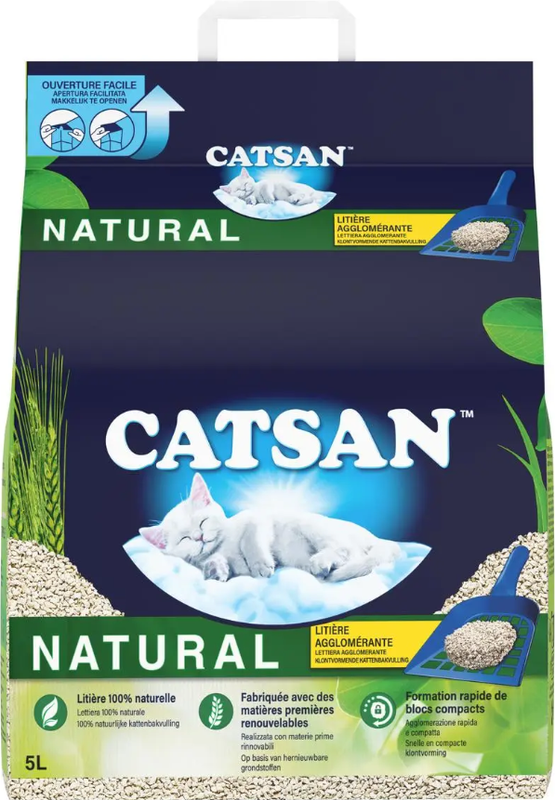 Litière Végétale Agglomérante Extra Absorbante Natural Catsan Le Sac De